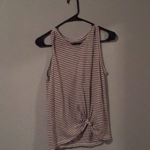 Grey and white tank top